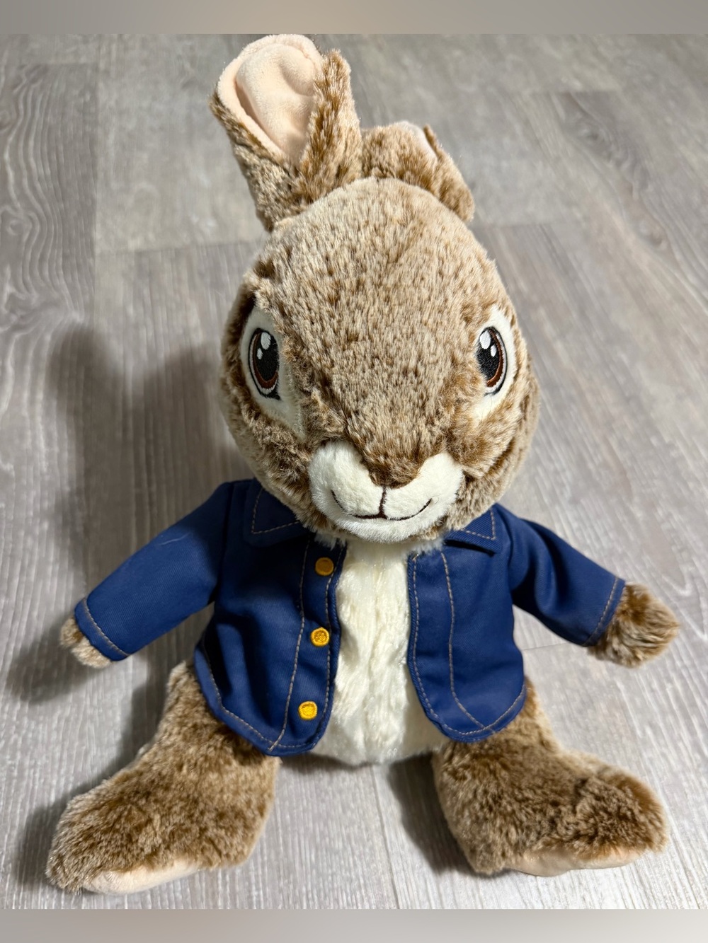 Plush Brown Bunny with Navy Jacket - Soft Cuddly Stuffed Animal